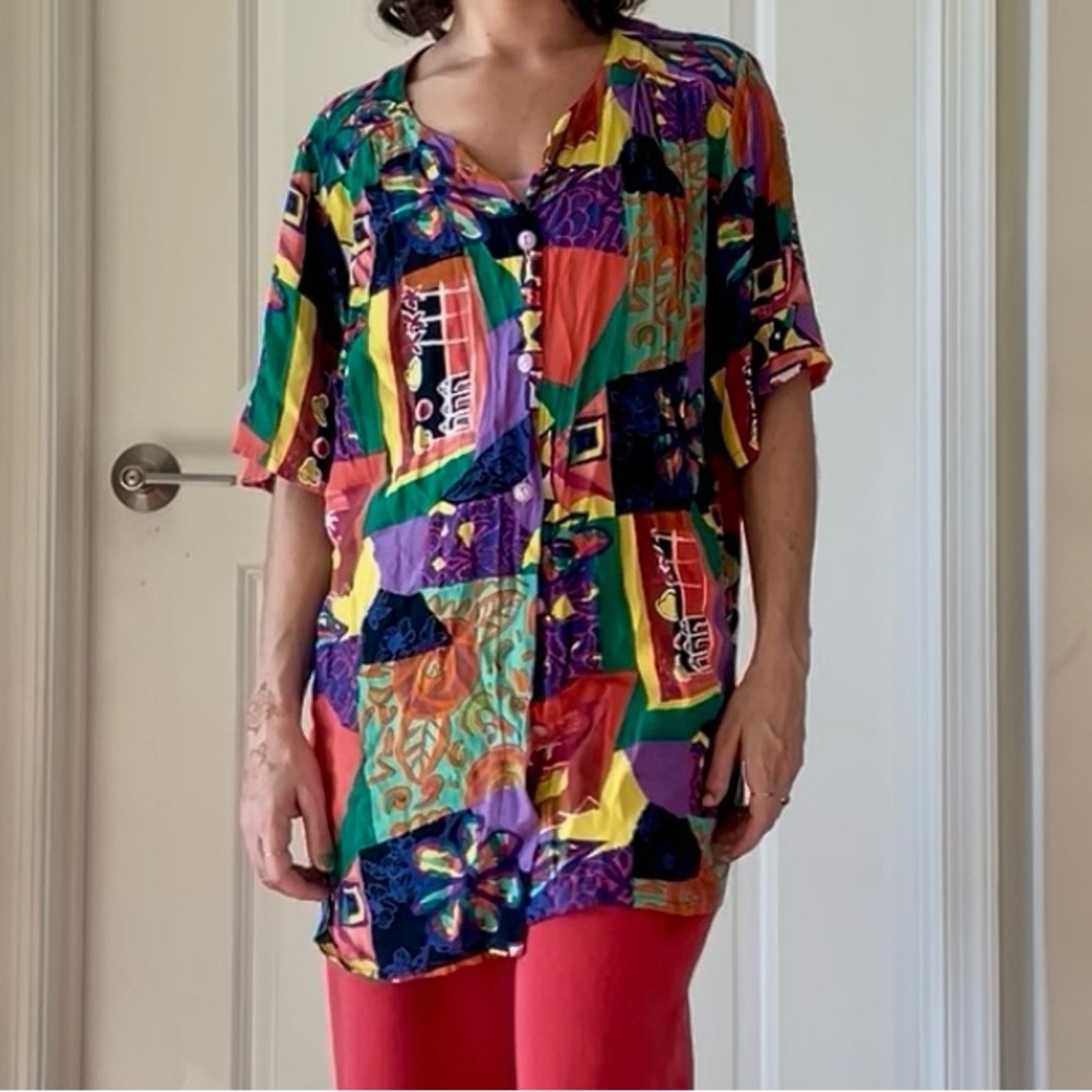 Colorful Vintage Button Up Shirt